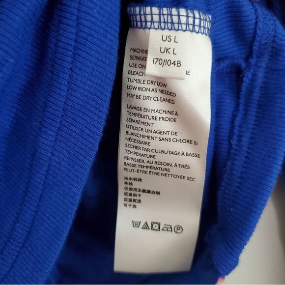 Free people Womens Blue Looking Foward Cropped Printed long sleeve T-Shirt Large - Picture 10 of 13